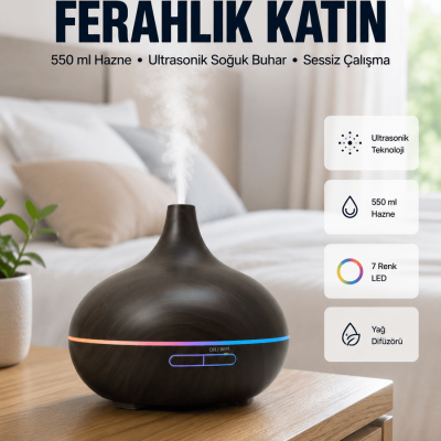 BN01 Uçucu Yağ Uyumlu Renkli LED Işıklı Nemlendirici