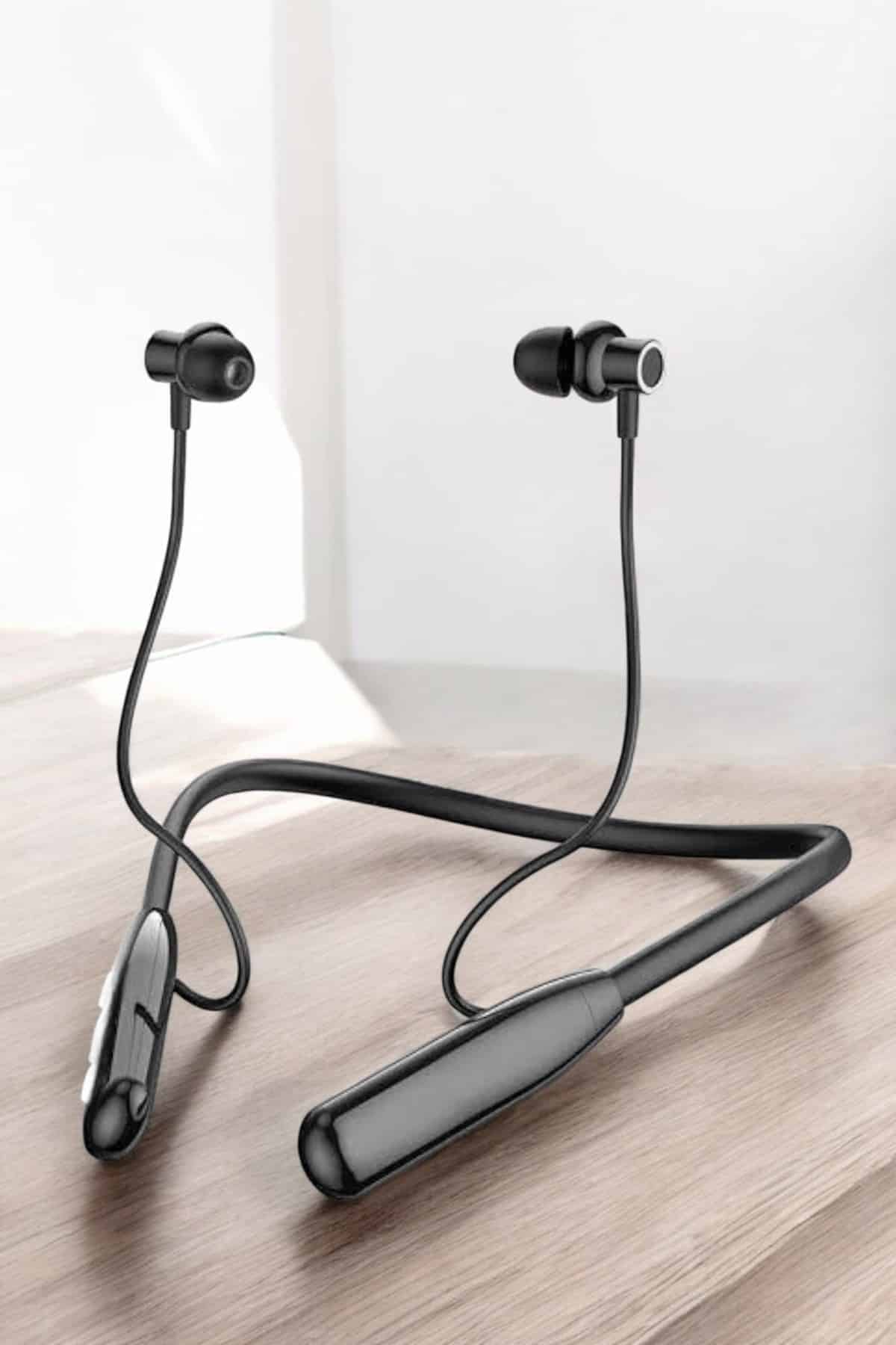 Boyun Askılı Bluetooth Kulaklık Uzun Şarj Süreli Dijital Göstergeli Kablolu