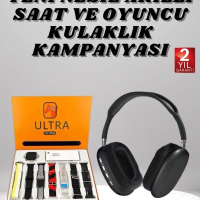 Boyun Bantlı Kulaklık ve 7 Kordonlu Yeni Nesil Akıllı Saat Kampanyası Yüksek Ses Kaliteli
