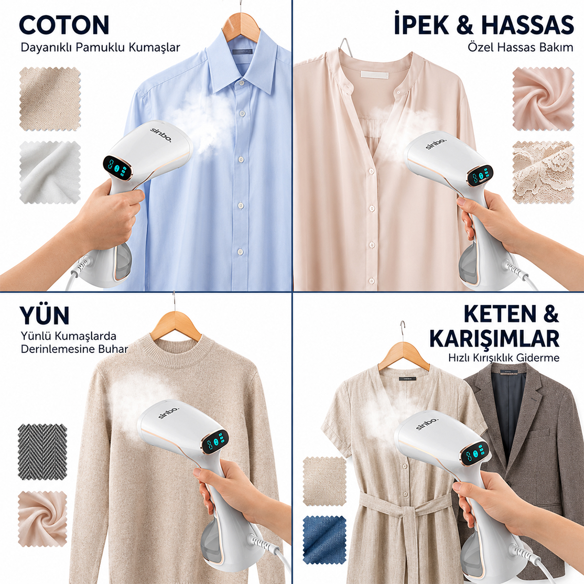 Buharlı Dik Ütü 320ml - Taşınabilir Kırışıklık Giderici