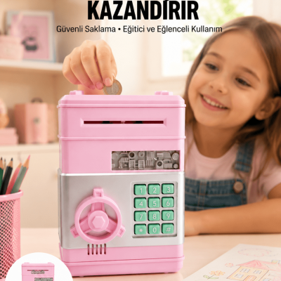 Büyük Hazneli Şifreli Para Tasarruf Kumbarası