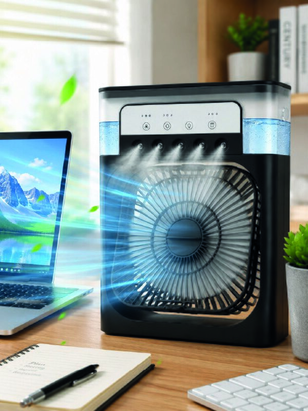 Serinletici Fan Type-C Bağlantı, Zamanlayıcı, 7 Renk Ambiyans Işığı