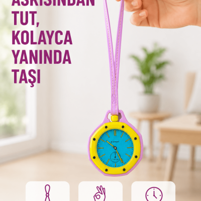 Çanta ve Pantolon İçin Askılı Charm Saat Kemer Aksesuarı Pembe