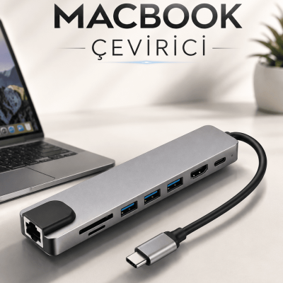 Çevirici Dönüştürücü Adaptör Macbook 3 In 1 Type-C To Hdmı USB 3.0