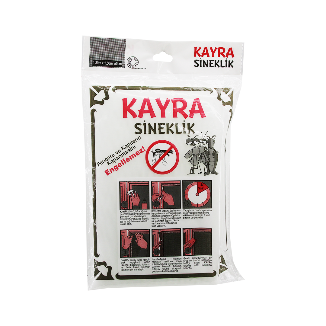 Çift Kanat Tül Pencere Sineklik 130x150 cm - Çift Taraflı Bant