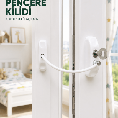 Çocuk Güvenliği İçin Pencere Emniyet Kilidi Anahtarlı Kablolu Güvenlik Aparatı