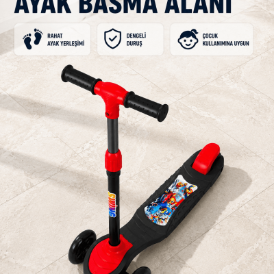 Çocuklar İçin 3 Tekerlekli Scooter Ayarlanabilir Gidonlu Eğlenceli Sürüş Aracı