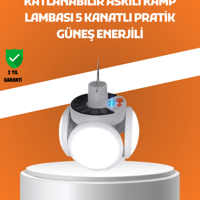 Çok Amaçlı Katlanabilir Güneş Enerjili Kamp Lambası – Masa Üstü ve Asılabilir Kullanım
