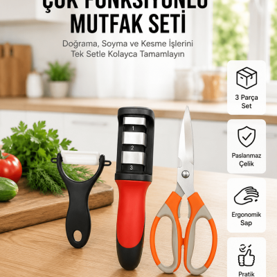 Çok Fonksiyonlu Mutfak Makas Seti –Pratik Mutfak Yardımcısı Yeni Nesil