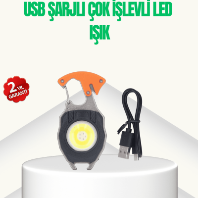 Çok İşlevli USB Şarjlı Anahtarlık Fener