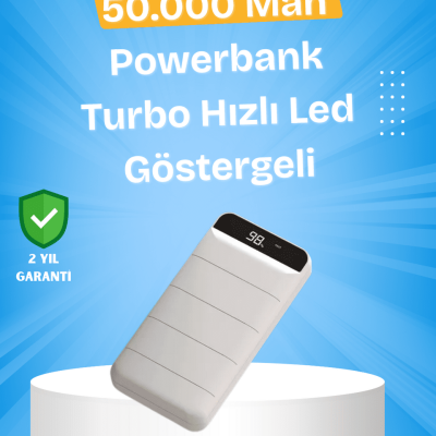 Çoklu Cihaz Uyumlu LED Ekranlı 50000 mAh Powerbank