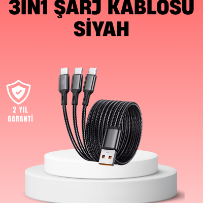 Çoklu USB Şarj Kablosu – 1,2m Hızlı Şarj, 3A Güçlü Akım