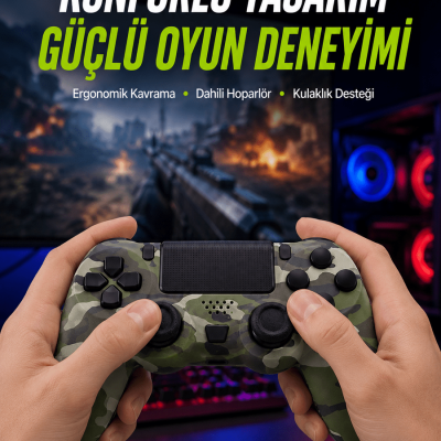 Dahili Hoparlör ve Kulaklık Girişli Oyun Kolu – Kişisel ve Ortak Ses Deneyimi
