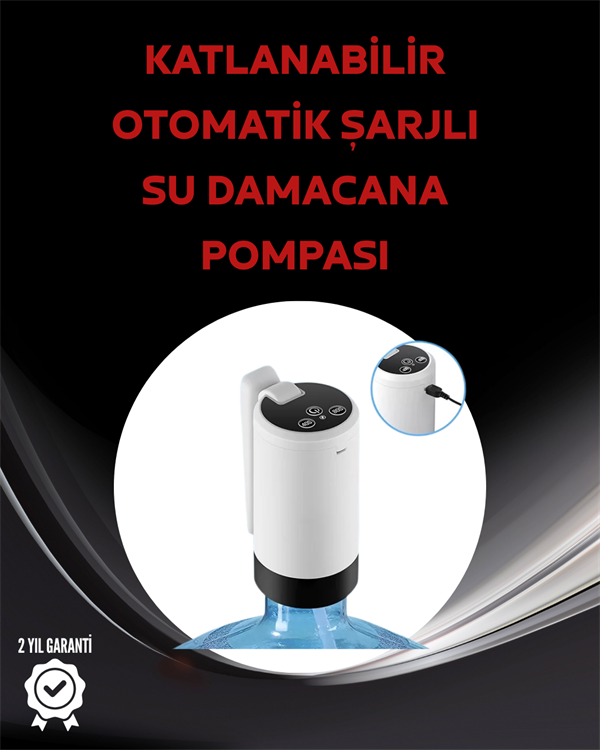 Otomatik Şarjlı Damacana Pompası Ev Ofis Kamp Kullanım