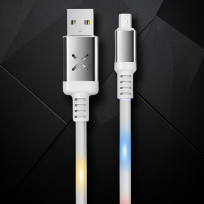 Dc09 Ses Duyarlı Işıklı Micro Usb Kablo 1m 2a - Beyaz