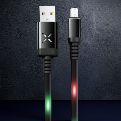 Dc09 Ses Duyarlı Işıklı Micro Usb Kablo 1m 2a - Siyah