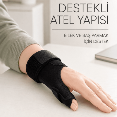 De Quervain El Bilekliği Başparmak ve Bilek Destekli Metal Atel