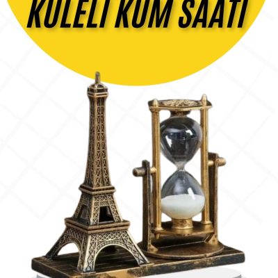 Dekoratif Eyfel Kulesi ve Kum Saati Vintage Tarzı Masa Süsü Biblo