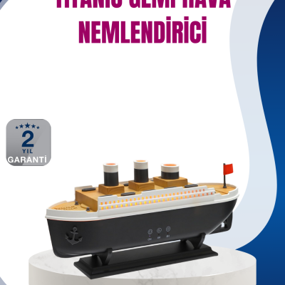 Dekoratif Gemi Modeli 7 Renk Işıklı Hava Nemlendirici ve Oda Kokusu Difüzörü