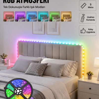 Dekoratif Kumandalı Şerit LED 5 Metre