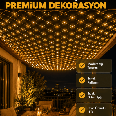 Dekoratif LED File Işık Ağ Tasarımlı Balkon Bahçe ve Oda Aydınlatması