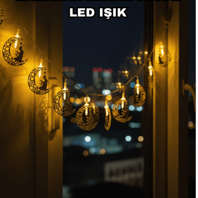 Dekoratif Ramazan Ay Işığı Secde Eden Adam Figürlü