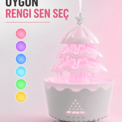 Dekoratif Şans Ağacı Ultrasonik Nemlendirici RGB Gece Lambalı Aroma Difüzörü