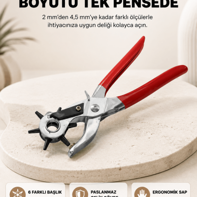 Delme Pensesi 6 Başlıklı Çok Amaçlı Paslanmaz Çelik Ergonomik