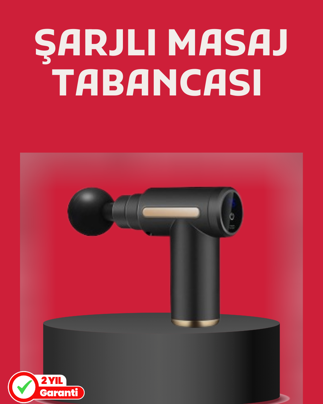 Derin Doku Masaj Tabancası 4 Başlık 6 Kademeli Sessiz Güç Şarjlı Kas Gevşetici