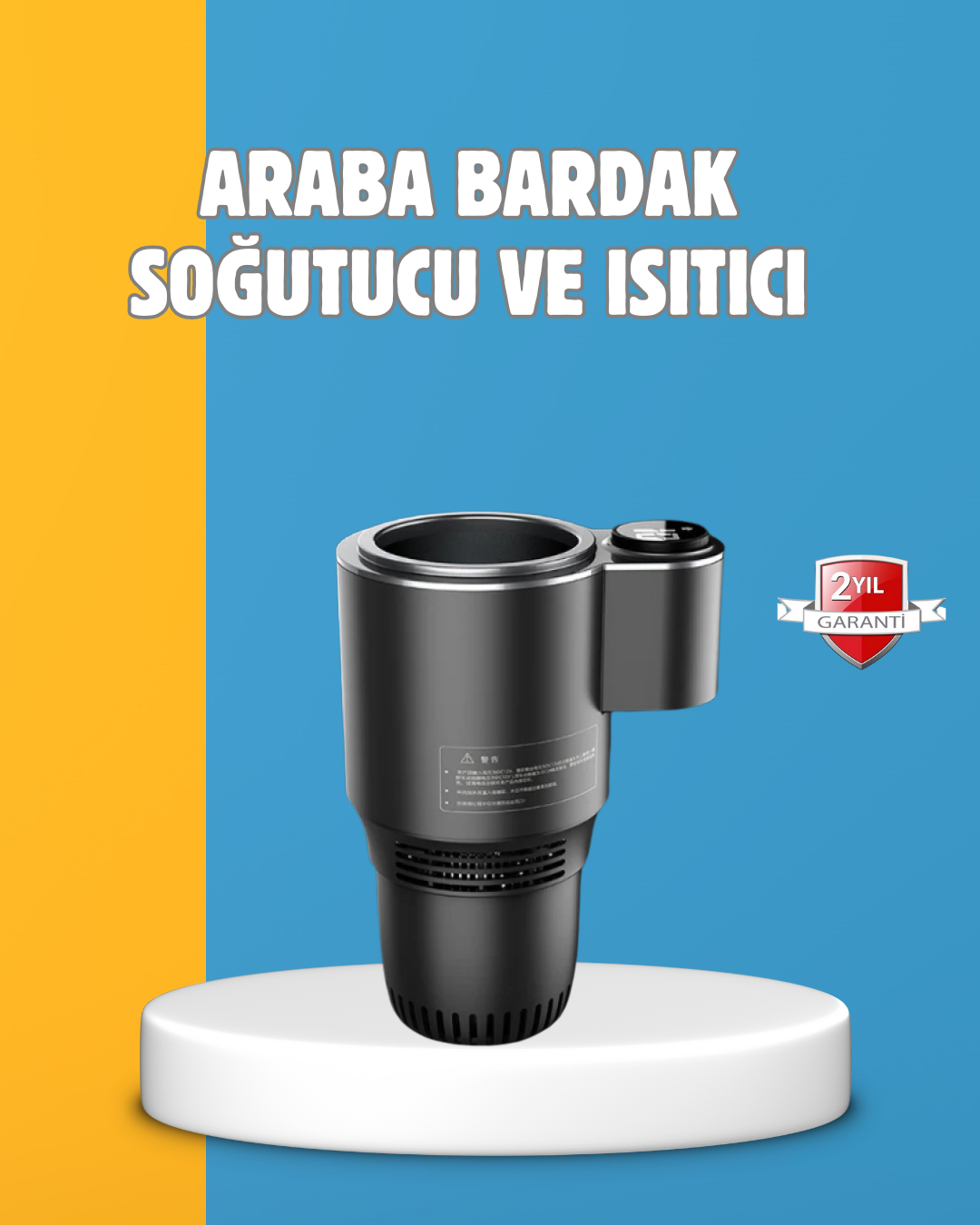 Dijital Ekranlı Akıllı Bardaklık Araç İçi Termal Isıtıcı Soğutucu