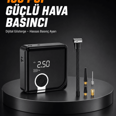 Dijital Ekranlı Diyafram Tip Kompresör 150 PSI Güçlü Motorlu