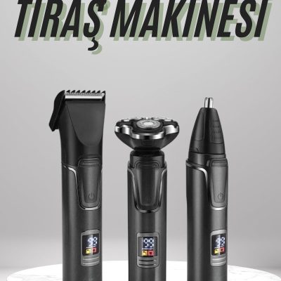 Dijital Göstergeli 3 Başlıklı Tıraş Makinesi Islak Kuru Lazer Öncesi Günlük