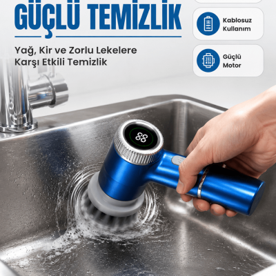 Dijital Göstergeli Şarjlı Temizlik Fırçası ile Konforlu Kullanım Deneyimi