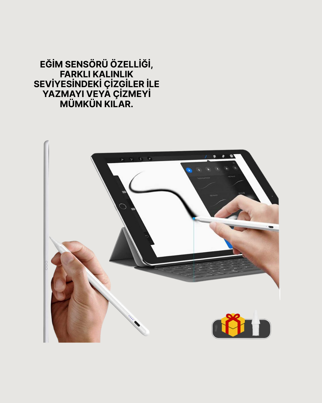 Eğim Sensörlü Dijital Kalem – Yüksek Hassasiyetli 1,0 mm Uç, Uzun Pil Ömrü Yeni Nesil