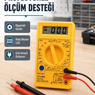 Dijital Multimetre Ölçü Aleti AC DC Ölçüm ve LCD Ekranlı Yeni Nesil