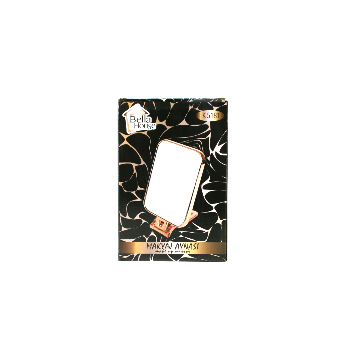 Dikdörtgen Çift Taraflı Bakır Makyaj Aynası 15x11.5 cm