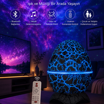 Dinozor Speaker Renk Değiştirme Projeksiyon Modu Bluetooth Hoparlör Gece Lambası Yeni Nesil