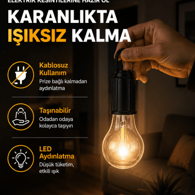 Taşınabilir Sıcak Işık Yayan Kamp Lambası