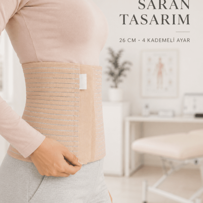 Doğum Sonrası Abdominal Korse 26 cm 4 Kademe Ayarlı Karın Toparlayıcı Korse