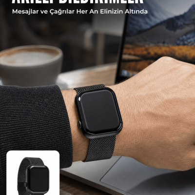 Dokunmatik AMOLED Akıllı Saat Nabız Uyku ve Spor Takip Özellikli