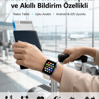 Dokunmatik Ekranı, Bluetooth Görüşme Desteği ve Akıllı Bildirim Özellikleriyle Teknolojiyi Bileğinize Taşıyan Akıllı Saat