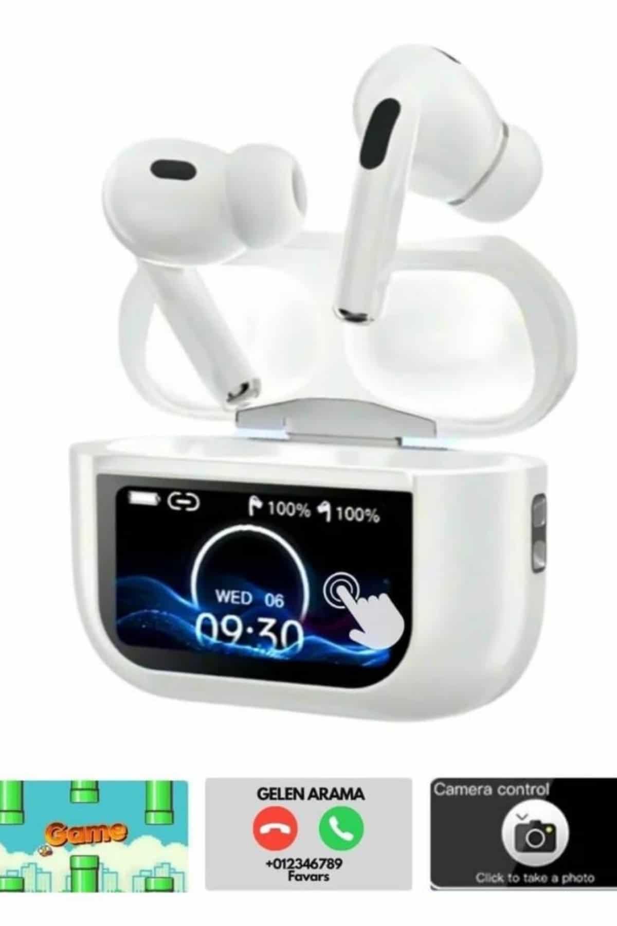 Dokunmatik Ekranlı Bluetooth Kulaklık TWS İOS Android Tüm Telefonlara Uyumlu Kulaklık
