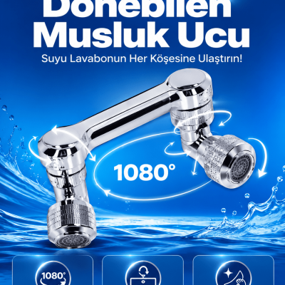 Döndürülebilir Musluk Mutfak Banyo Musluk Ucu Başlığı 4 Filtreli