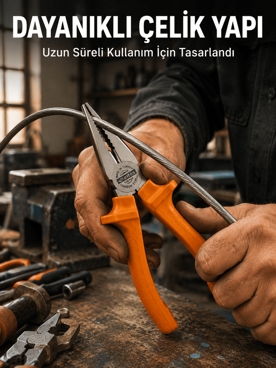 Dövme Çelik Pense Ergonomik Kaymaz Saplı El Aleti