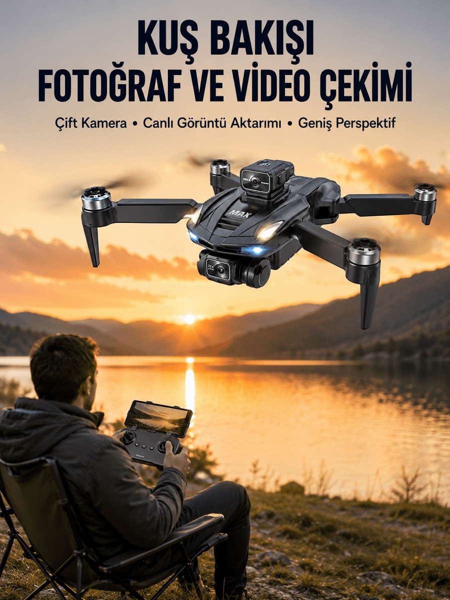 Ekranlı Kumandalı Katlanabilir Kamera Drone Hobi ve Günlük Kullanım