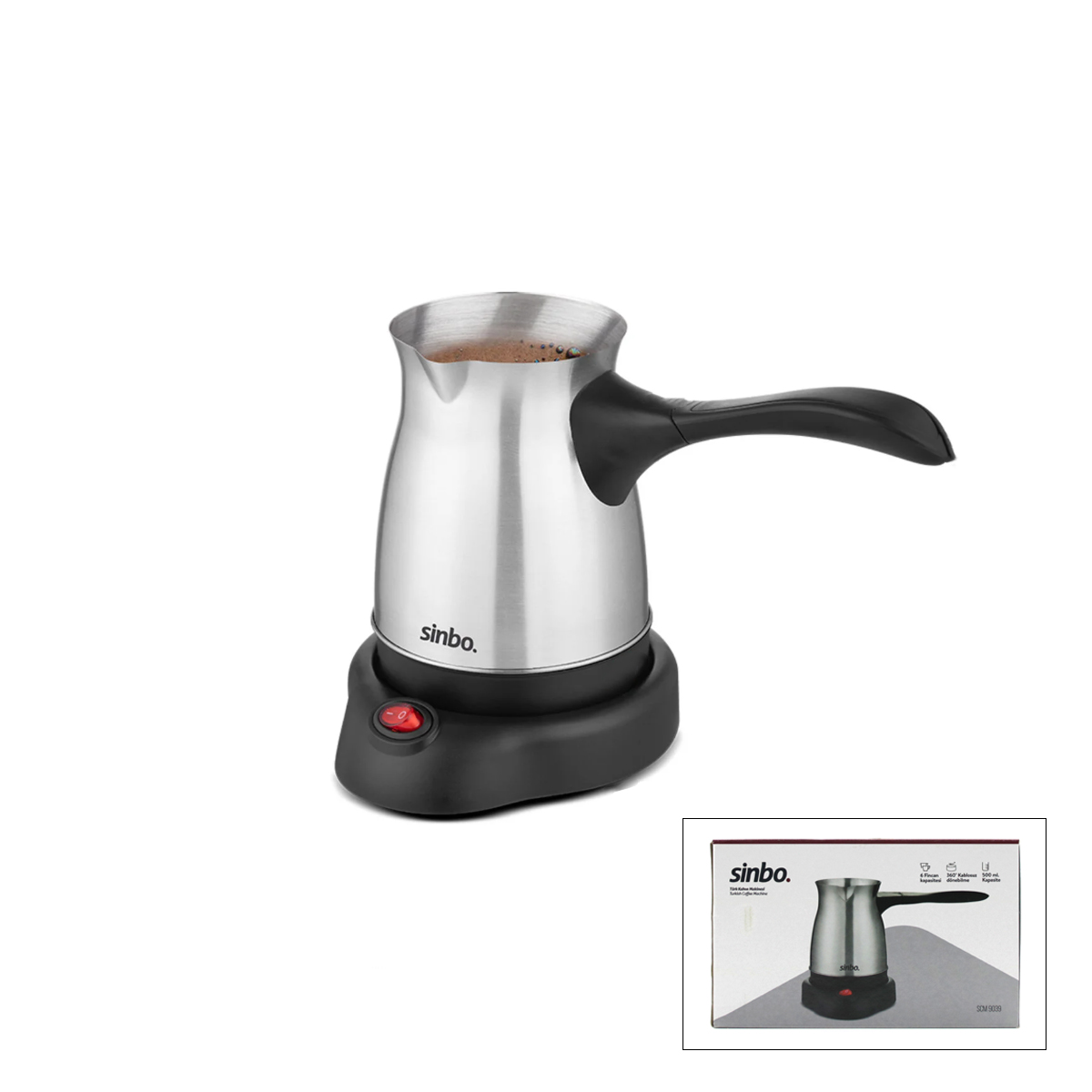 Elektrikli Çelik Cezve - Türk Kahvesi 500 ml (6 Fincan) 600W 360° Kablosuz