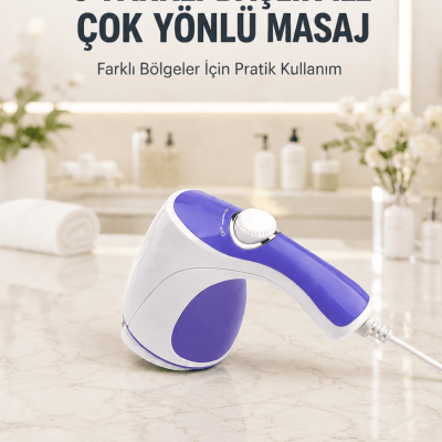 Elektrikli Masaj Aleti 5 Başlıklı Güçlü Titreşimli Vücut Masaj Cihazı