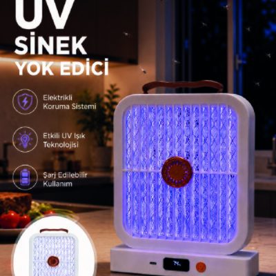 Elektrikli Sinek Öldürücü UV Işıklı Masaüstü Cihaz Beyaz Renk