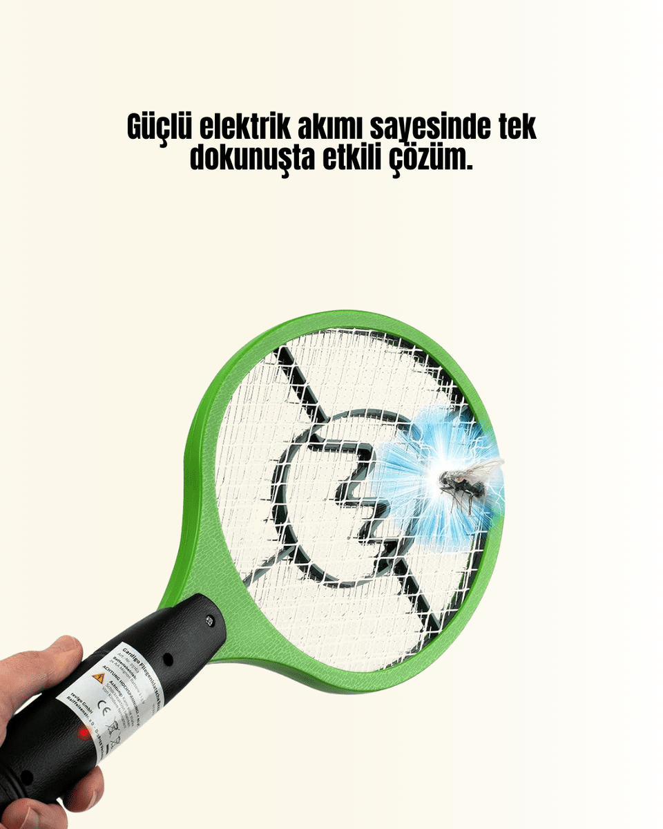 Çocuk ve Evcil Hayvan Dostu Elektrikli Sinek Raketi | Güvenli Kullanım Yeni Nesil