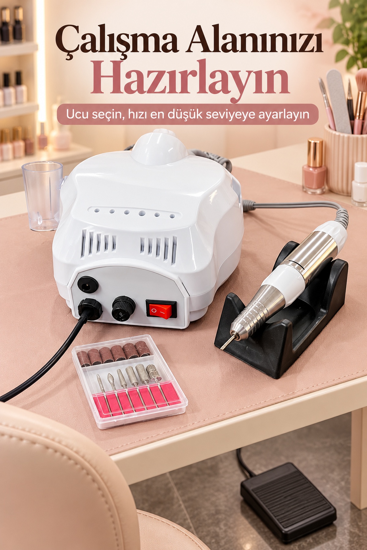 Elektrikli Tırnak Şekillendirme Seti Kablolu El Aparatlı